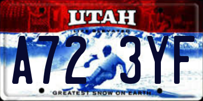 UT license plate A723YF