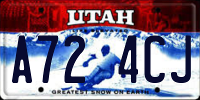 UT license plate A724CJ