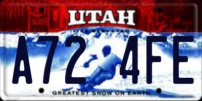 UT license plate A724FE