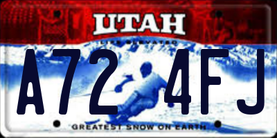 UT license plate A724FJ