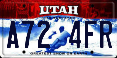 UT license plate A724FR
