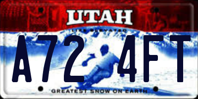 UT license plate A724FT