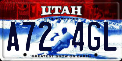 UT license plate A724GL
