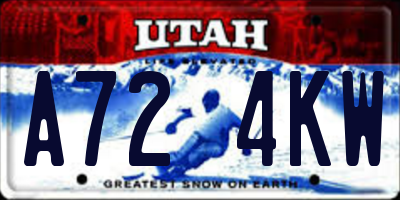 UT license plate A724KW