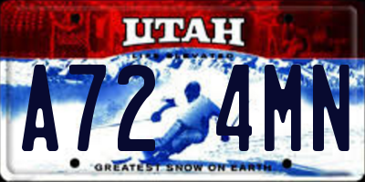 UT license plate A724MN