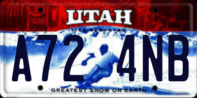 UT license plate A724NB