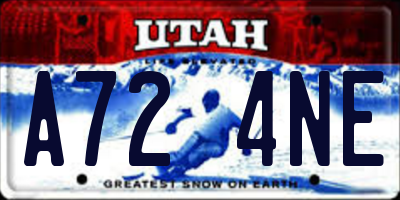 UT license plate A724NE