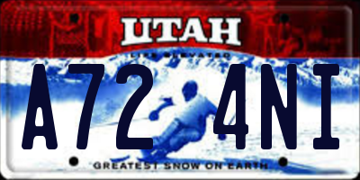 UT license plate A724NI