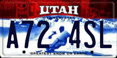 UT license plate A724SL