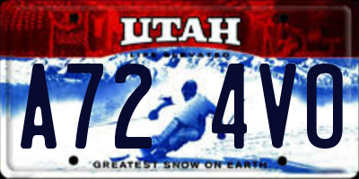 UT license plate A724VO