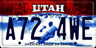 UT license plate A724WE