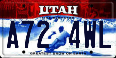 UT license plate A724WL