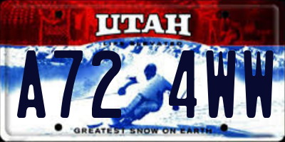 UT license plate A724WW