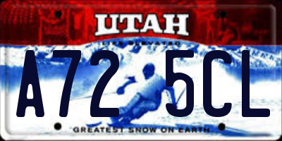 UT license plate A725CL