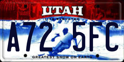 UT license plate A725FC
