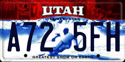 UT license plate A725FH