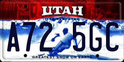 UT license plate A725GC