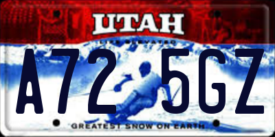 UT license plate A725GZ