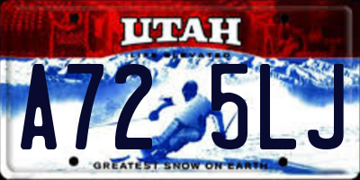 UT license plate A725LJ