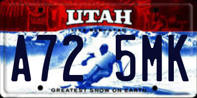 UT license plate A725MK