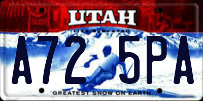 UT license plate A725PA