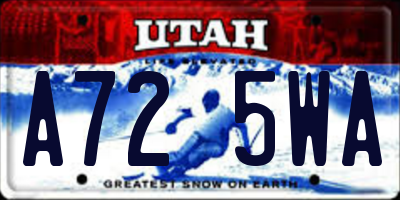UT license plate A725WA