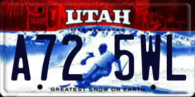 UT license plate A725WL