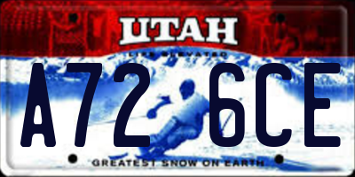 UT license plate A726CE