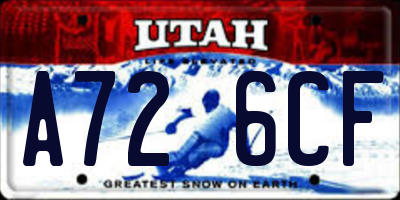 UT license plate A726CF