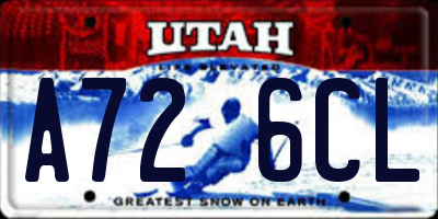 UT license plate A726CL
