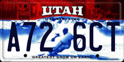 UT license plate A726CT