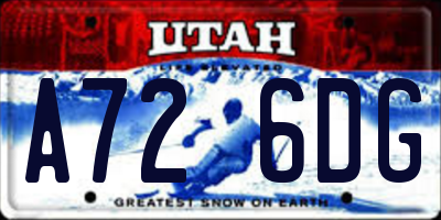 UT license plate A726DG