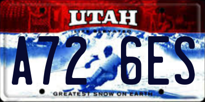 UT license plate A726ES