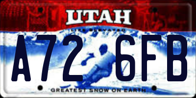 UT license plate A726FB