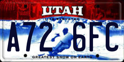 UT license plate A726FC