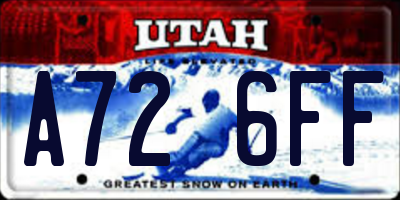 UT license plate A726FF