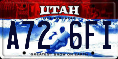 UT license plate A726FI