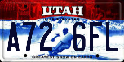 UT license plate A726FL