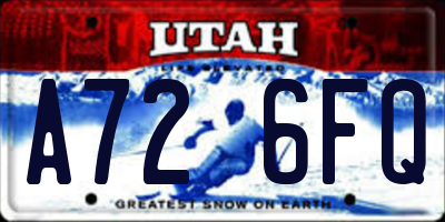 UT license plate A726FQ