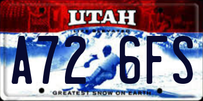 UT license plate A726FS