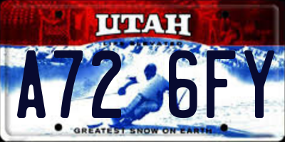 UT license plate A726FY