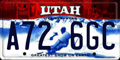 UT license plate A726GC
