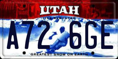 UT license plate A726GE