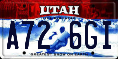 UT license plate A726GI