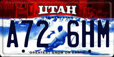 UT license plate A726HM