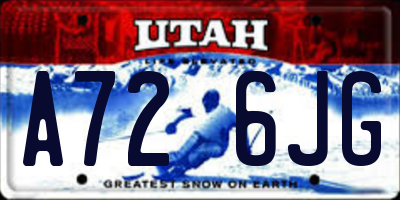 UT license plate A726JG