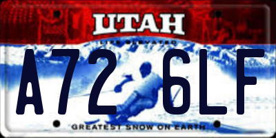 UT license plate A726LF