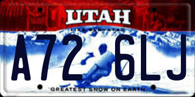 UT license plate A726LJ