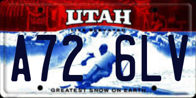 UT license plate A726LV
