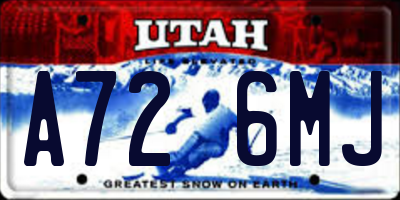 UT license plate A726MJ